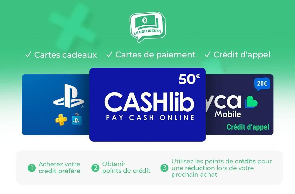 Vos cartes cadeaux et recharges, prêtes en quelques clics !