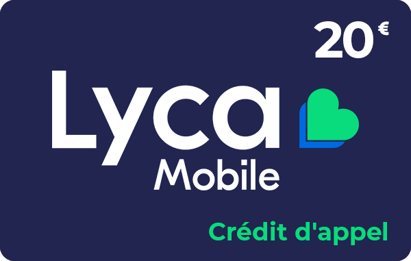 Lycamobile crédit d'appel 20 €