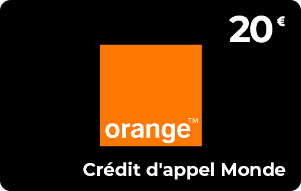 Orange crédit d'appel e-recharge 20 € Monde
