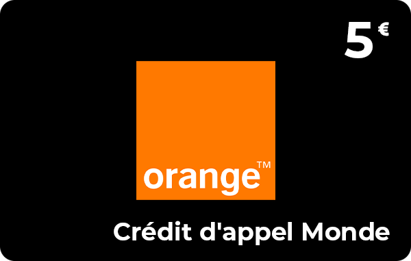 Orange crédit d'appel e-recharge 5 € Monde