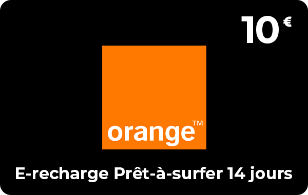 Orange e-recharge Prêt-à-surfer 14 jours 10 €