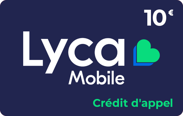 Lycamobile crédit d'appel 10 €