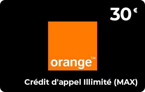 Orange crédit d'appel e-recharge 30 € illimité (Max)