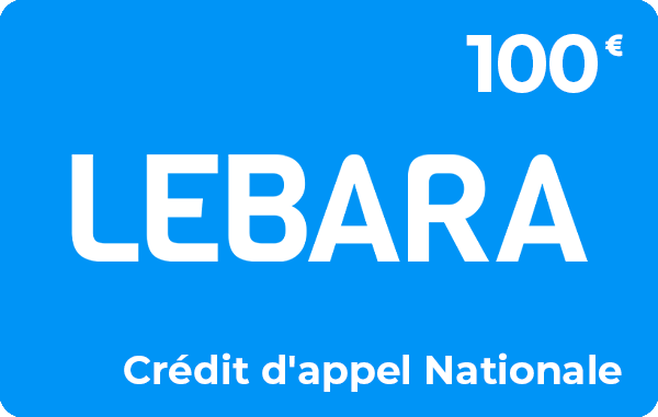 Lebara Nationale crédit d'appel 100 € + 100 € offerts